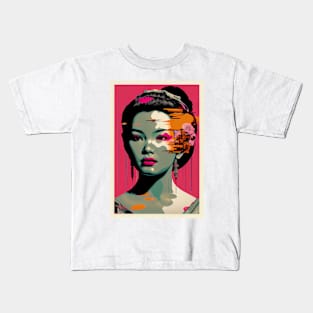 Vintage woman in pop-art style Kids T-Shirt